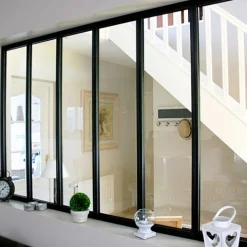 Verrière intérieure 6 carreaux 108 x 183,2 cm noir - vitrage inclus Kit Atelier