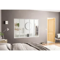 Verrière intérieure 5 carreaux 108 x 153,2 cm blanc - vitrage inclus Kit Atelier
