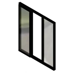 Verrière intérieure coulissante 3 carreaux 108 x 93,2 cm noir - vitrage inclus Kit Atelier