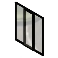 Verrière intérieure coulissante 3 carreaux 108 x 93,2 cm noir - vitrage inclus Kit Atelier