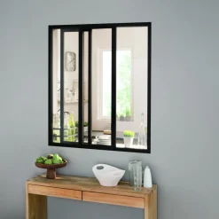 Verrière intérieure coulissante 3 carreaux 108 x 93,2 cm noir - vitrage inclus Kit Atelier