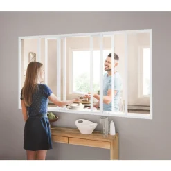 Verrière intérieure coulissante 6 carreaux 108 x 183,2 cm blanc - vitrage inclus Kit Atelier