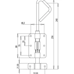 Verrou Baïonnette - hauteur 256 mm - VBA 14 ABUS