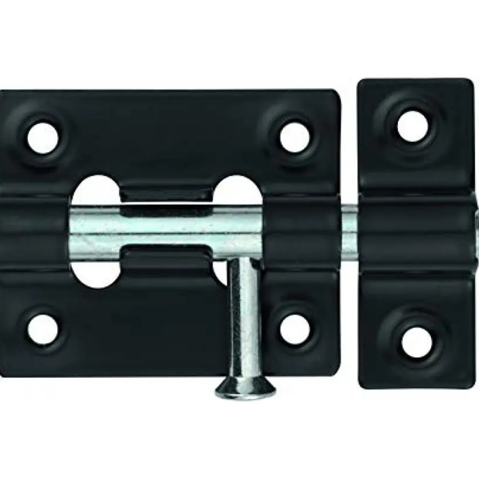 Verrou de box - 45 mm - pêne rond coulissant - noir - SRR45 ABUS