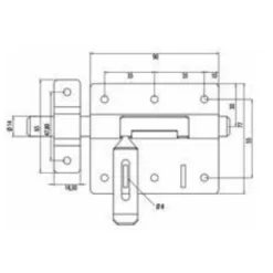 Verrou de box - porte-cadenas - pêne de diamètre 14 mm ABUS
