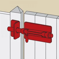 Verrou de box - époxy noir - platine 85x56 mm - Pêne 14 mm TORBEL