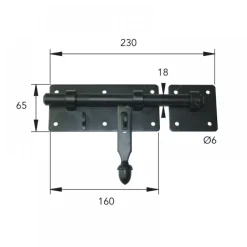Verrou de box renforcé avec gâche sur platine pêne 18mm - zingué blanc TORBEL