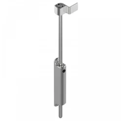 Verrou de portail en applique avec blocage intervantaux - inox brossé TIRARD