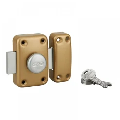 Verrou de porte - à bouton - cylindre rond HG5 - époxy or - Capital FTH THIRARD