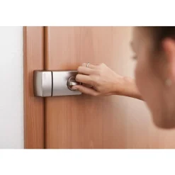 Verrou de porte - bouton et cylindre à languette - argent - 2110 ABUS