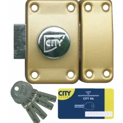 Verrou en applique - à bouton - clés réversibles - varié - City R6 ISEO