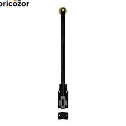 Verrou en applique - à coulisse - époxy noir - 400mm - bouton laiton TORBEL