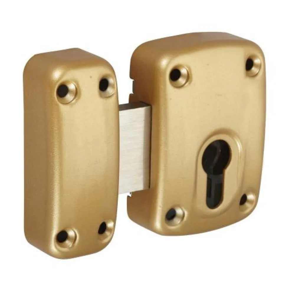 Verrou en applique - cylindre avec bouton - bronze - Basik ABUS