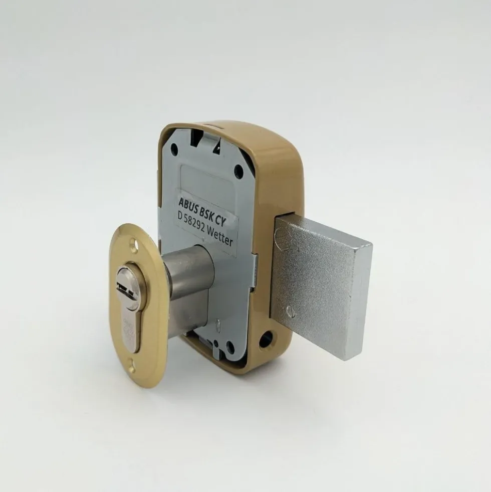 Verrou en applique - cylindre avec bouton - bronze - Basik ABUS