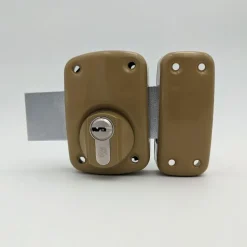 Verrou en applique - cylindre avec bouton - bronze - Basik ABUS