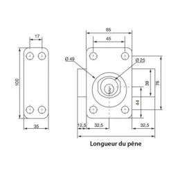 Verrou en applique de sûreté - double cylindre varié - V 136 VACHETTE