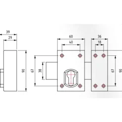 Verrou en applique - inox - pour cylindre européen DEVISMES