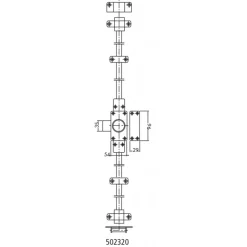 Verrou en applique 3 points - double cylindre - VEGA 502320 JPM