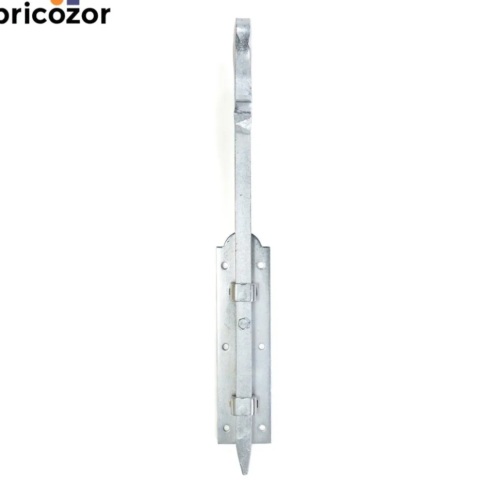 Verrou en applique - à tige carrée - crosse forgée façon Louis XIII BRICOZOR