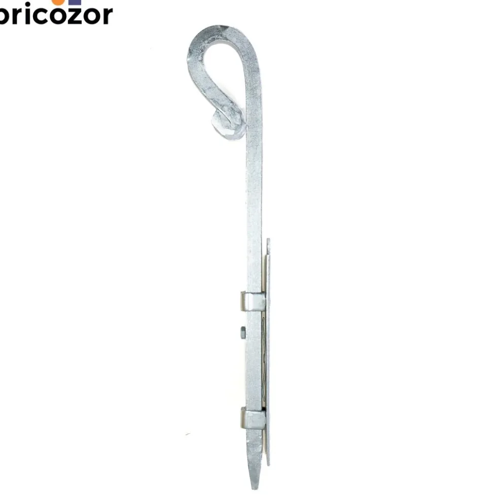 Verrou en applique - à tige carrée - crosse forgée façon Louis XIII BRICOZOR