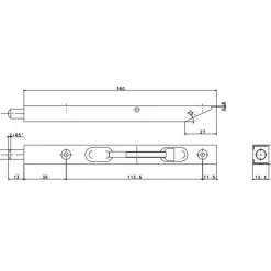Verrou à encaster - levier à bascule - coffre 16x13 mm FERCO