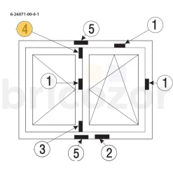 Verrou gâche supérieur - oscillo-battant - 2 vantaux - 6-26071-00-0-1 FERCO