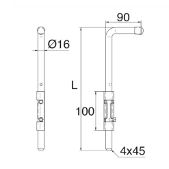 Verrous de pied à souder sans platine en acier zingué blanc - lot de 6 TORBEL