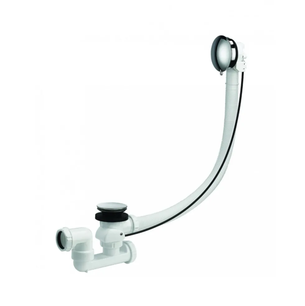 Vidage baignoire universel NF - à câble 650 mm - siphon orientable VALENTIN