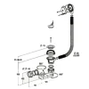 Vidage de baignoire à chaînette avec siphon orientable NICOLL
