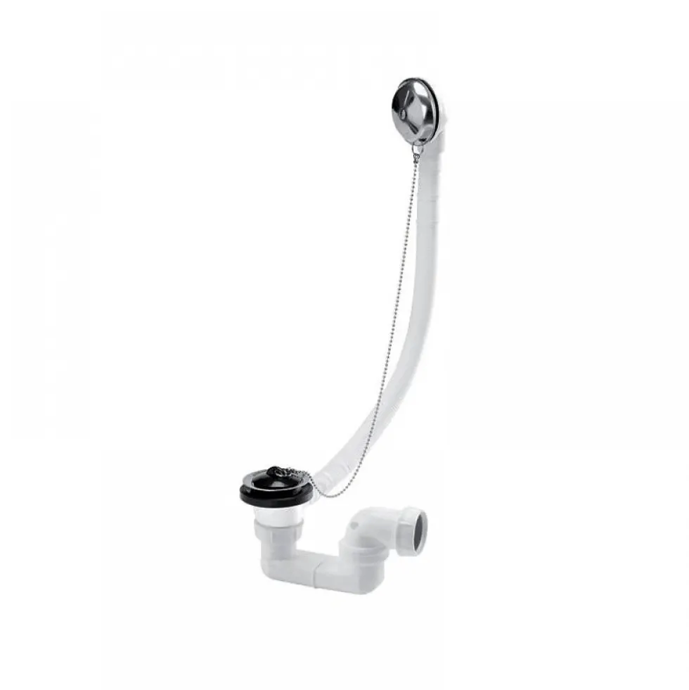 Vidage de baignoire à chaînette avec siphon orientable NICOLL