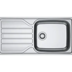 Évier inox à encastrer 100 x 50 cm - 1 cuve et 1 égouttoir - Flash FLN 611-XL FRANKE