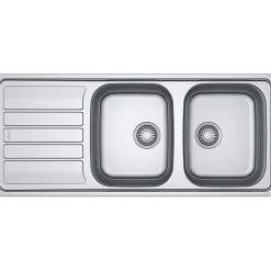 Évier inox à encastrer 1160 x 500 mm - 2 cuves et 1 égouttoir - Flash 621 FRANKE