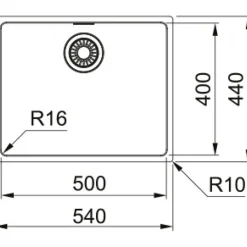 Évier sous plan en inox - 540 x 440 mm - Maris MRX 110-50 FRANKE