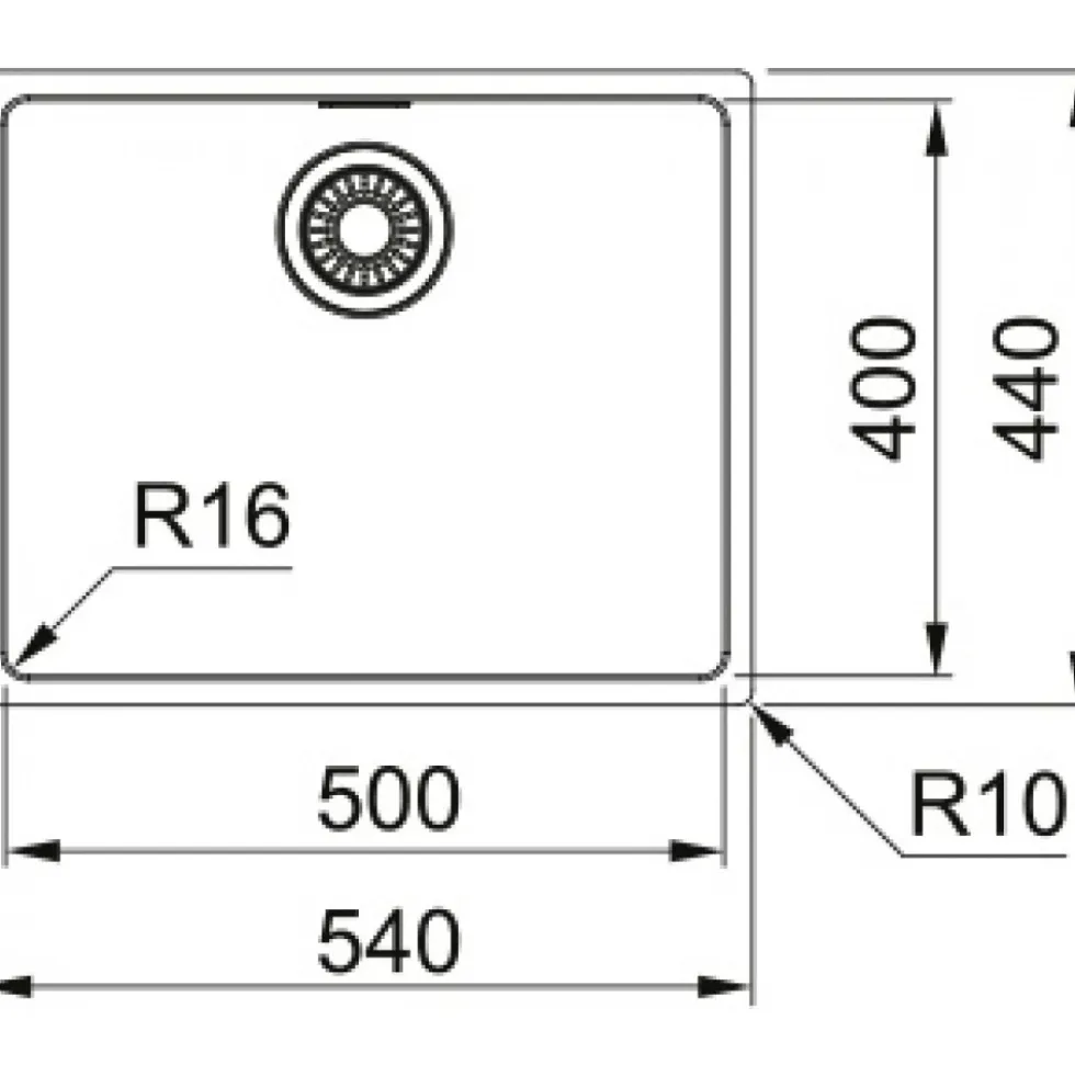 Évier sous plan en inox - 540 x 440 mm - Maris MRX 110-50 FRANKE
