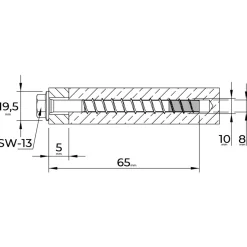 Vis ancrage béton filetage partiel MULTI-MONTI Plus SS inox A4 10 x 65 mm - x25 HECO