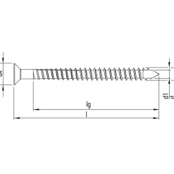 25 vis à bois pour charpente - acier Durocoat T - tête fraisée Torx HECO