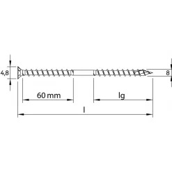 Vis à bois sarking HECO TOPIX PlusTherm -Torx -zinguées -double filetage HECO