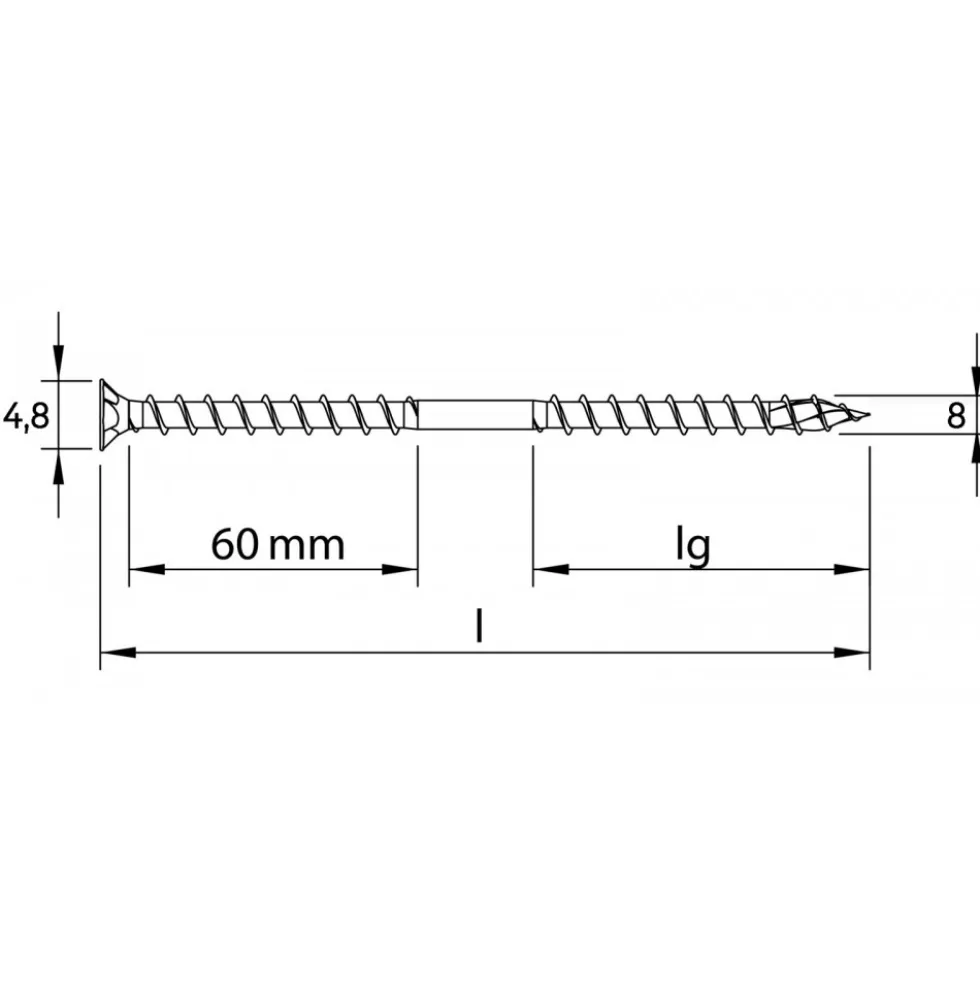 Vis à bois sarking HECO TOPIX PlusTherm -Torx -zinguées -double filetage HECO