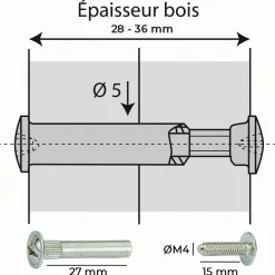 Vis d'assemblage - type VSH 32 - douille 27 mm HETTICH