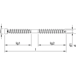 200 vis pour charpente acier Durocoat E15 tête fraisée cylindrique Torx HECO