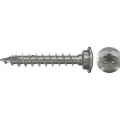 Vis pour pieds de poteaux en inox A2 à tête ronde 7x40 mm - par 50 FISCHER