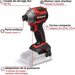Visseuse à chocs sans fil Pro - TP-CI 18/250-C Li BL-Solo - Power X-Change EINHELL PROFESSIONAL