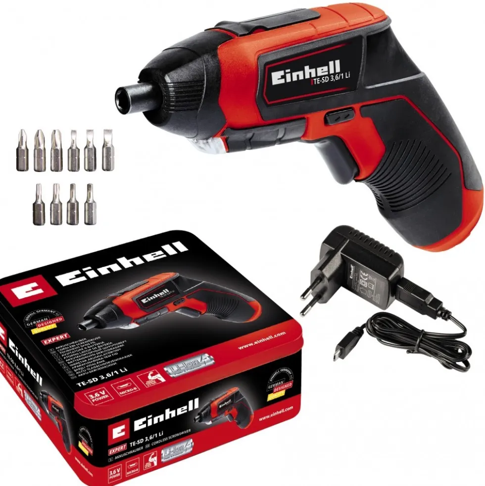 Visseuse sans fil TE-SD 3,6/1 Li - 3,6 volts - kit 10 embouts EINHELL
