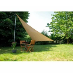 Voile d'ombrage triangle MIAMI beige - 300x300x360 cm + accessoires Confortex