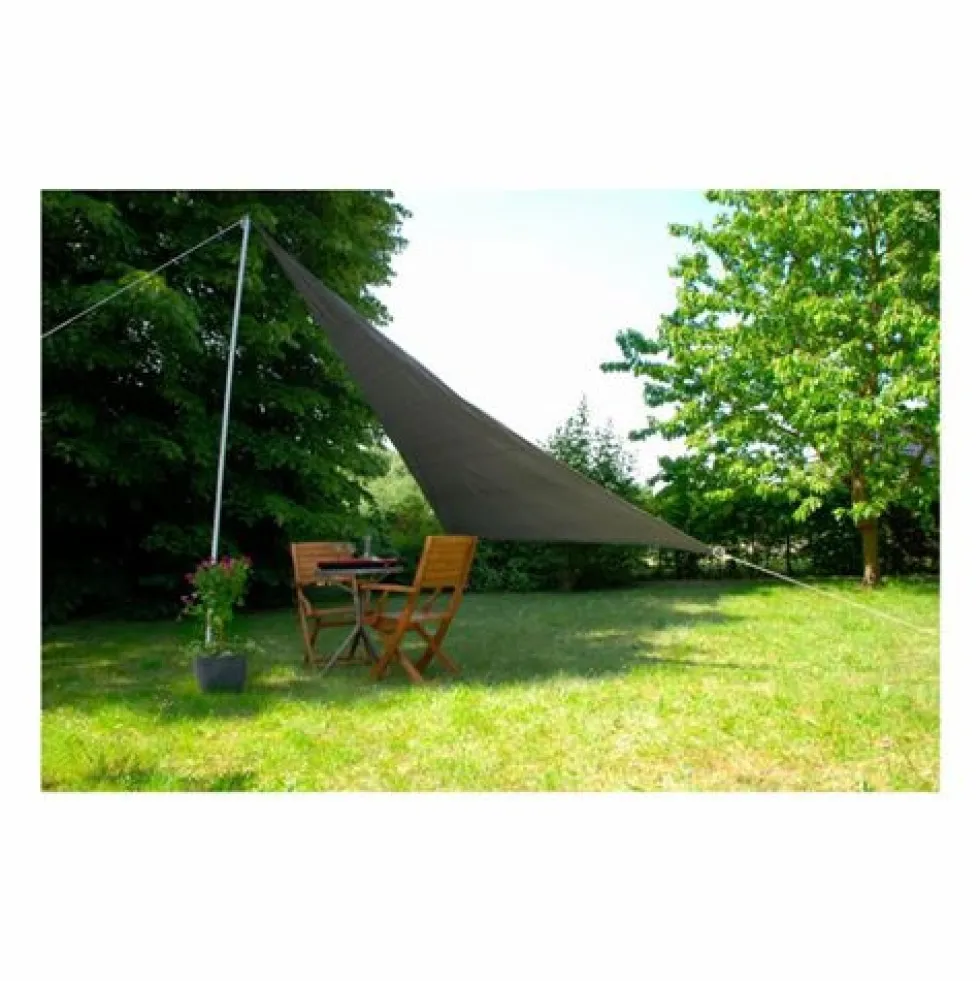 Voile d'ombrage triangle TAMPA gris - 360x360x360cm + accessoires Confortex