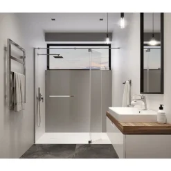 Volet de douche pivotant - universel - 200 x 40 cm - pour paroi fixe LEDA