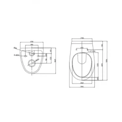 WC suspendu sans bride NF - compact - 360 x 385 x 540 mm - Illico KRAMER