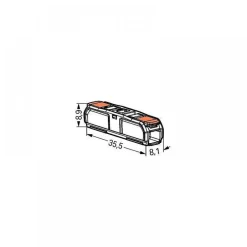 60 X Borne de connexion universelle à leviers 2 x 4 mm² Inline 221 WAGO