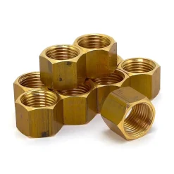 10 X Manchon laiton brut 6 pans F/F sans épaulement à visser BRICOZOR